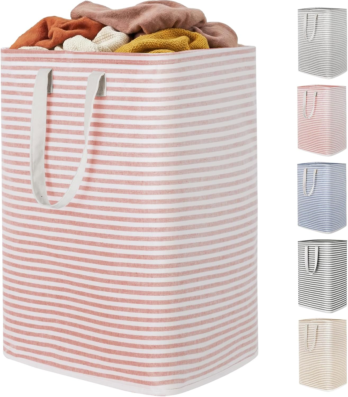2 Pack Laundry Basket 80L Each, Collapsible Clothes Hamper with Reinforced Handles