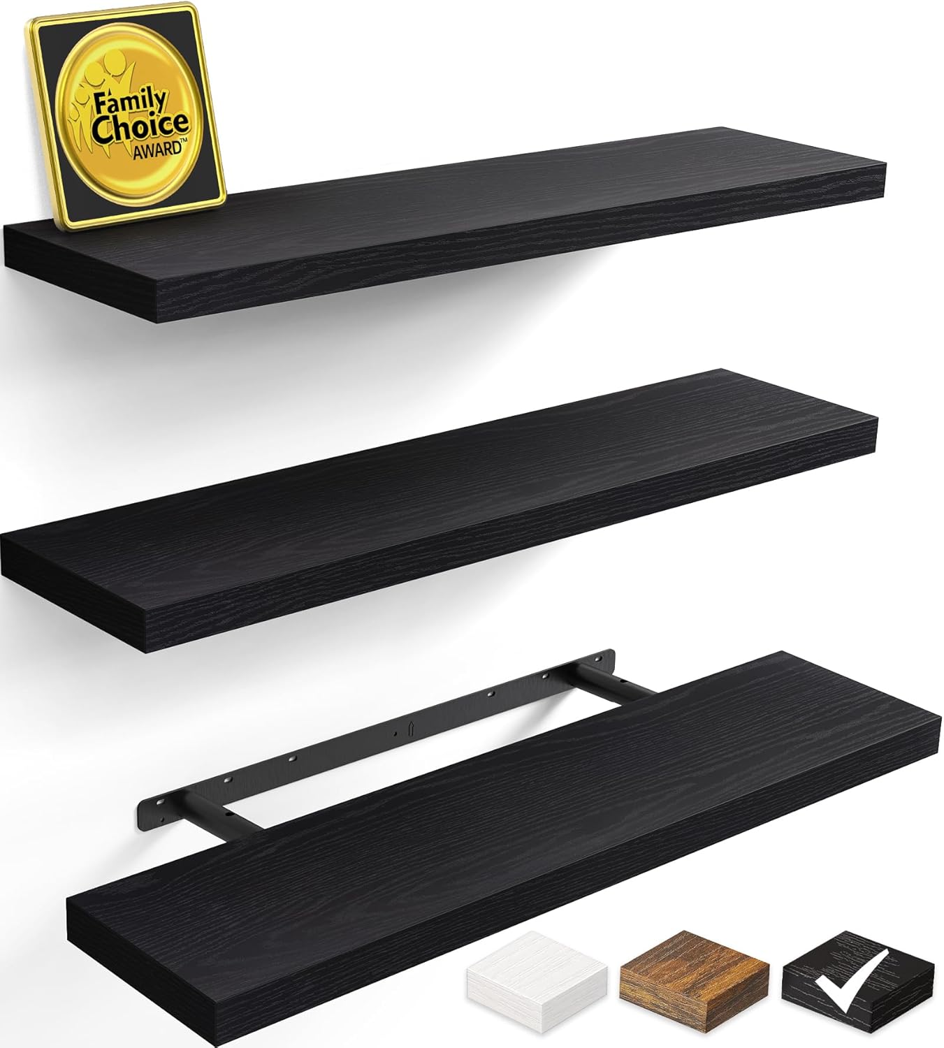 Rustic Brown Bathroom Floating Shelves