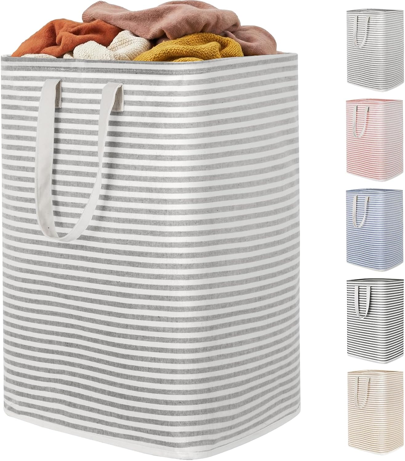 2 Pack Laundry Basket 80L Each, Collapsible Clothes Hamper with Reinforced Handles