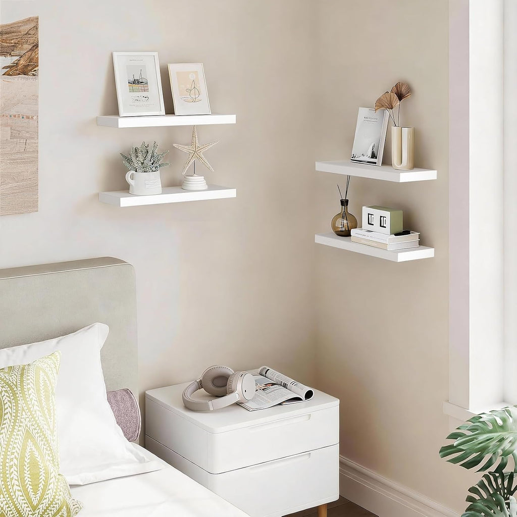 Rustic Brown Bathroom Floating Shelves