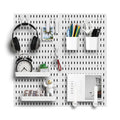 Pegboard Wall Organizer Kit, Modular Storage System, White | 4 Modular 11.8" Pegboards with Hooks & Storage Baskets, Durable ABS/HIPS for Gaming, Office, Craft & Home Organization