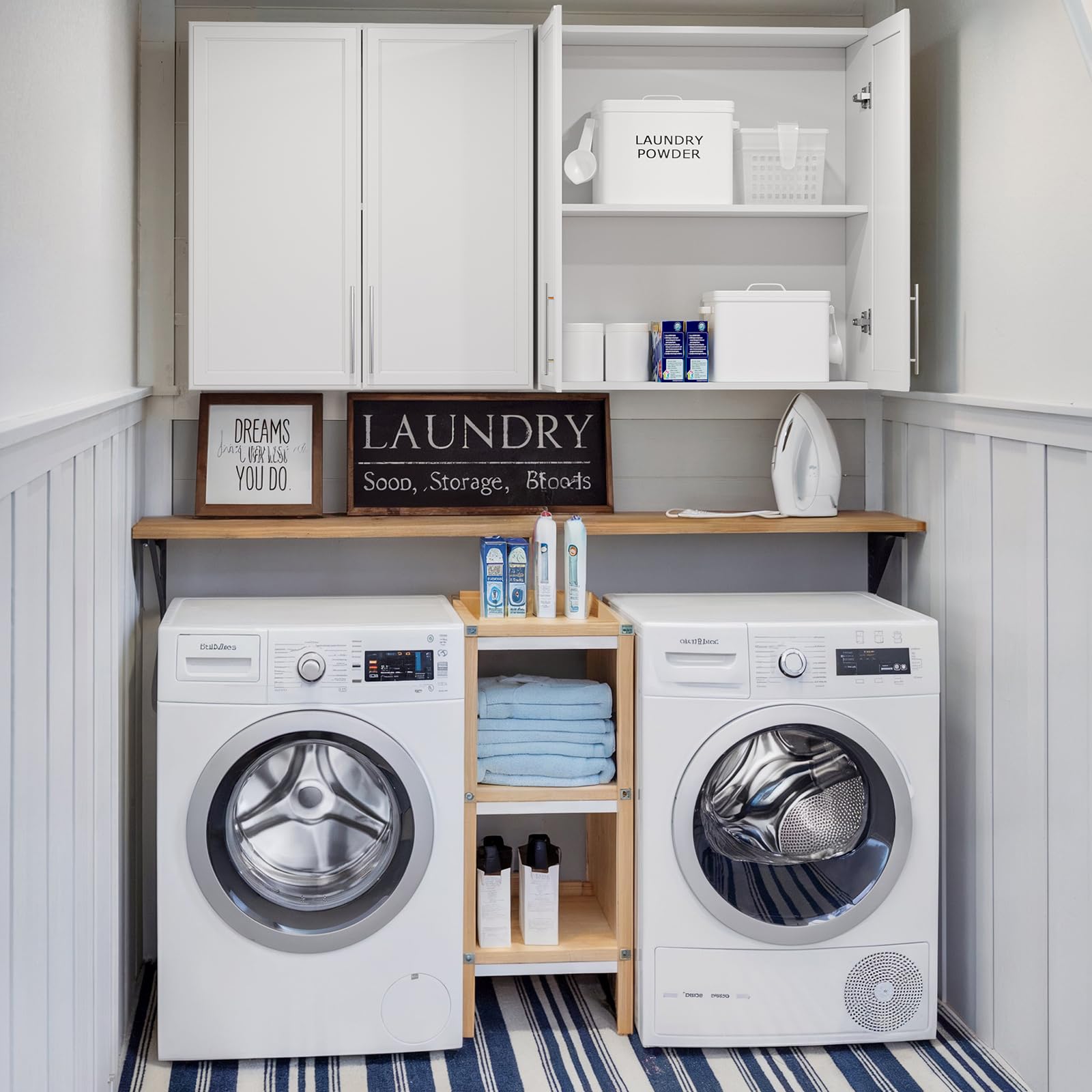 59" Wall Cabinets for Laundry Room with Adjustable Shelf