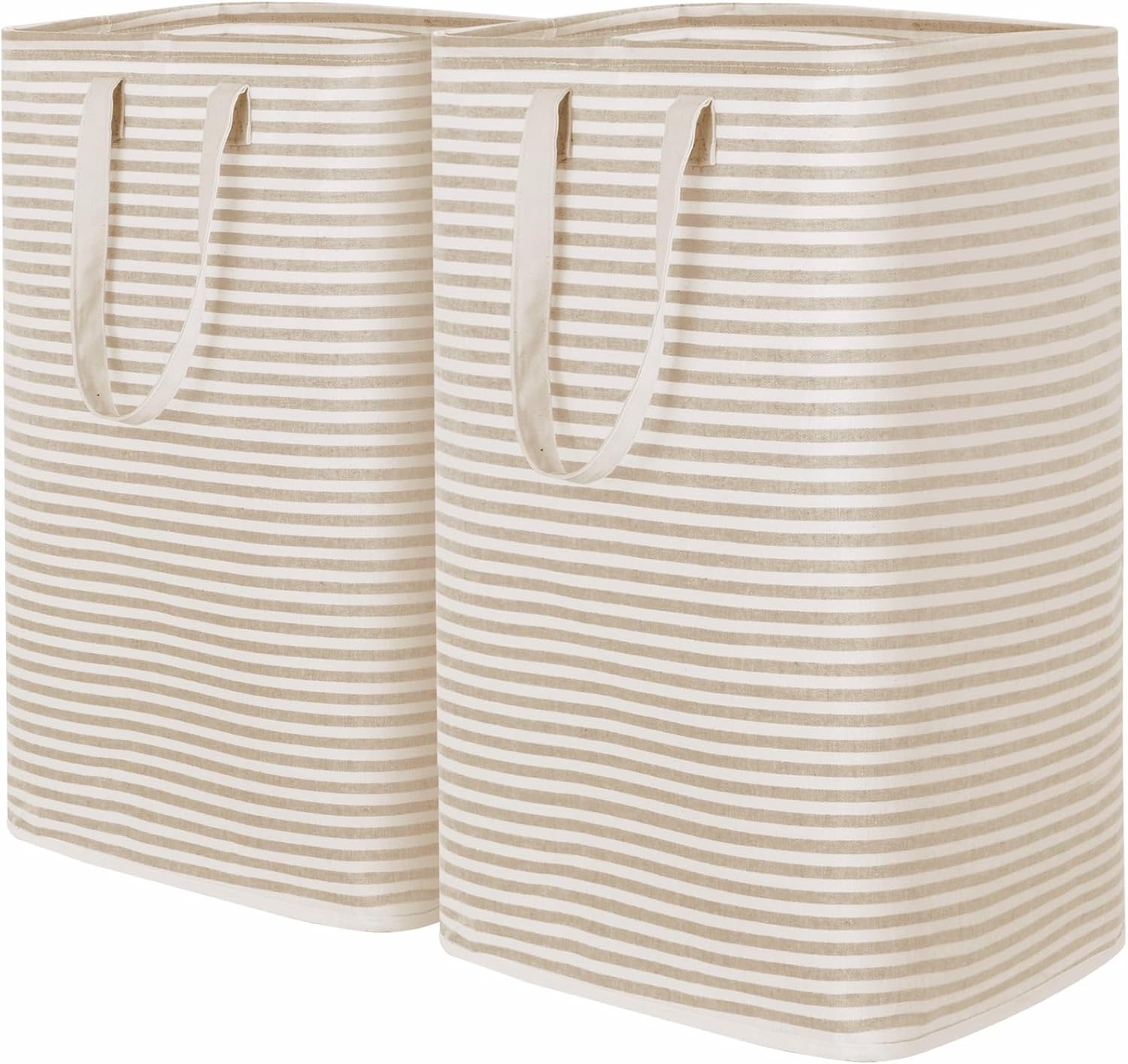 2 Pack Laundry Basket 80L Each, Collapsible Clothes Hamper with Reinforced Handles