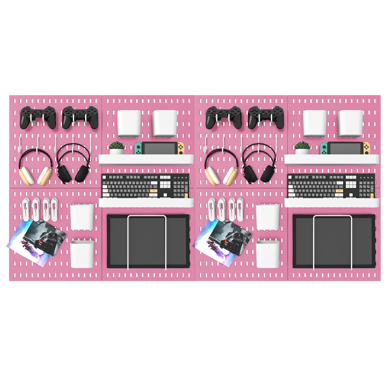 Pegboard Combination Kit, 25.2" x 25.2" Wall Mounted Storage Set