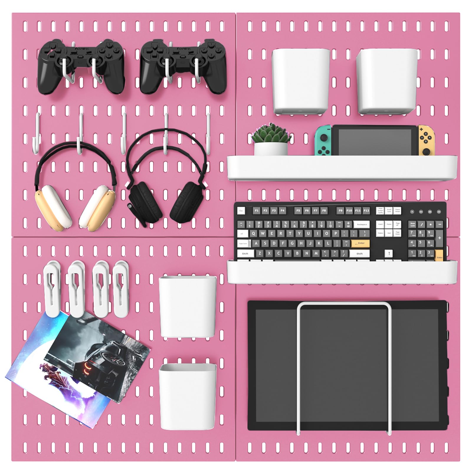 Pegboard Combination Kit, 25.2" x 25.2" Wall Mounted Storage Set