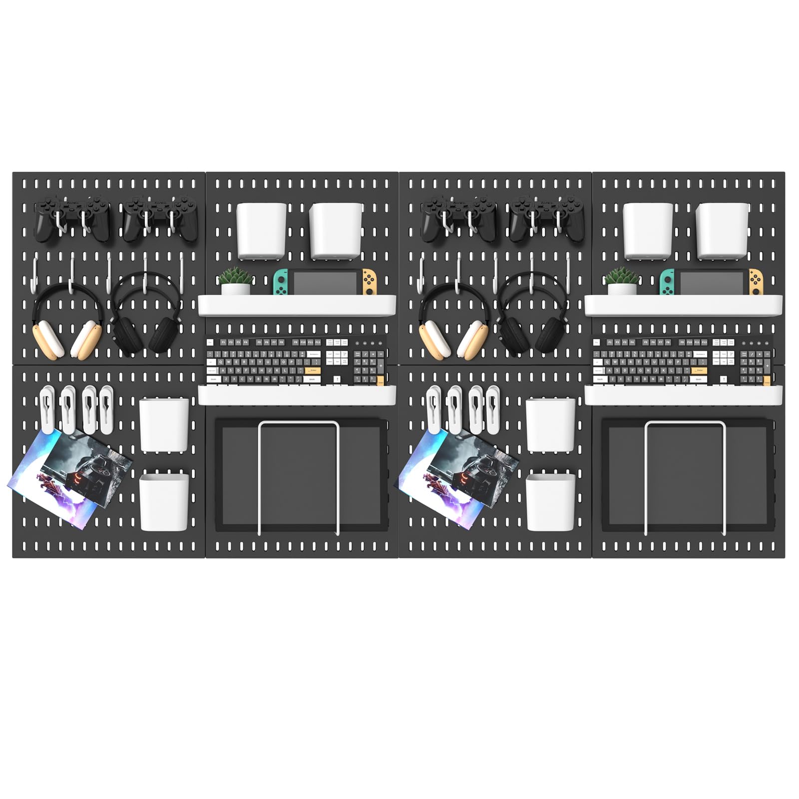 Pegboard Combination Kit, 25.2" x 25.2" Wall Mounted Storage Set
