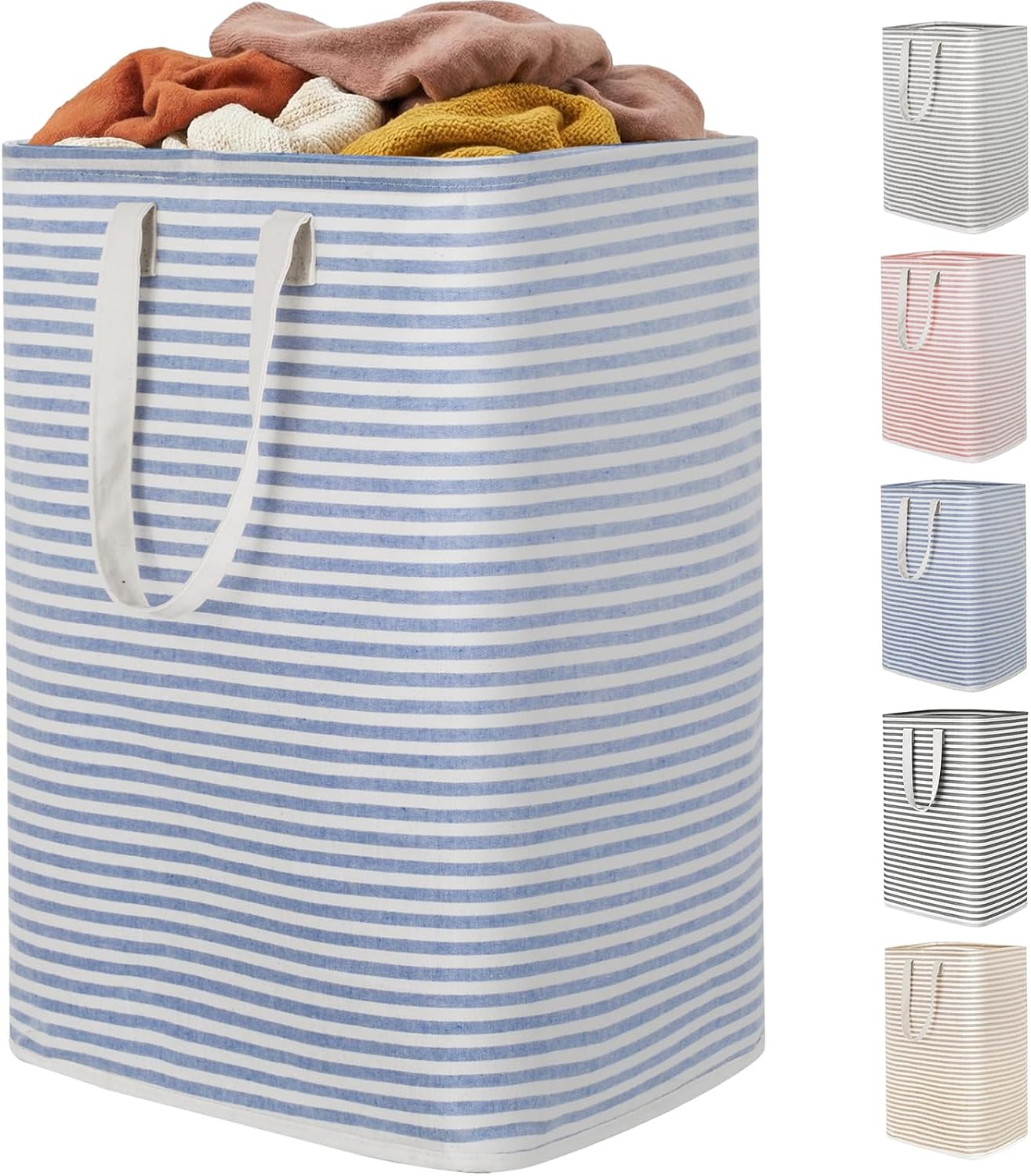 2 Pack Laundry Basket 80L Each, Collapsible Clothes Hamper with Reinforced Handles
