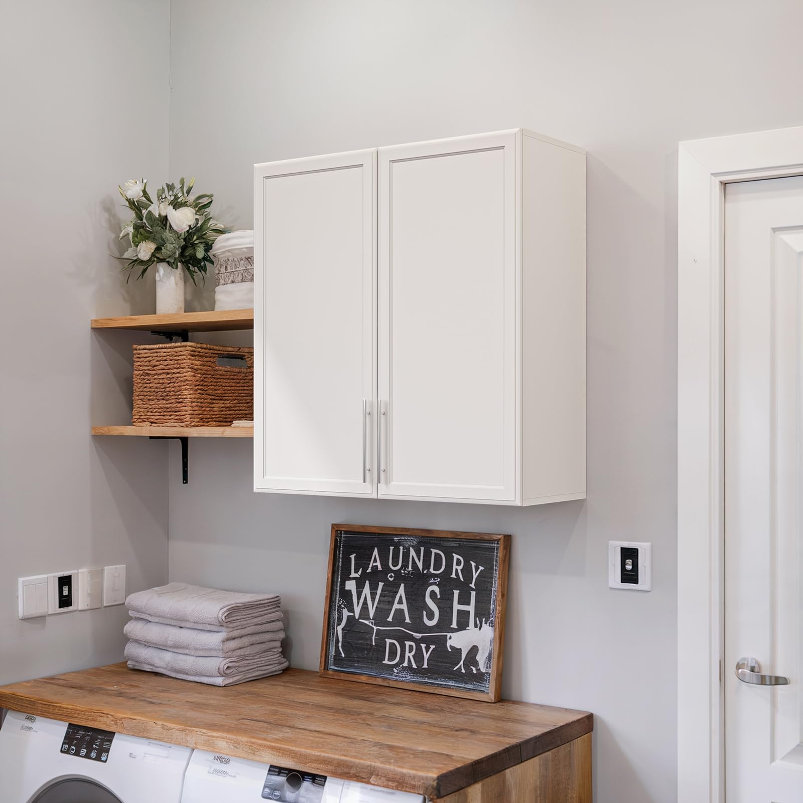 59" Wall Cabinets for Laundry Room with Adjustable Shelf