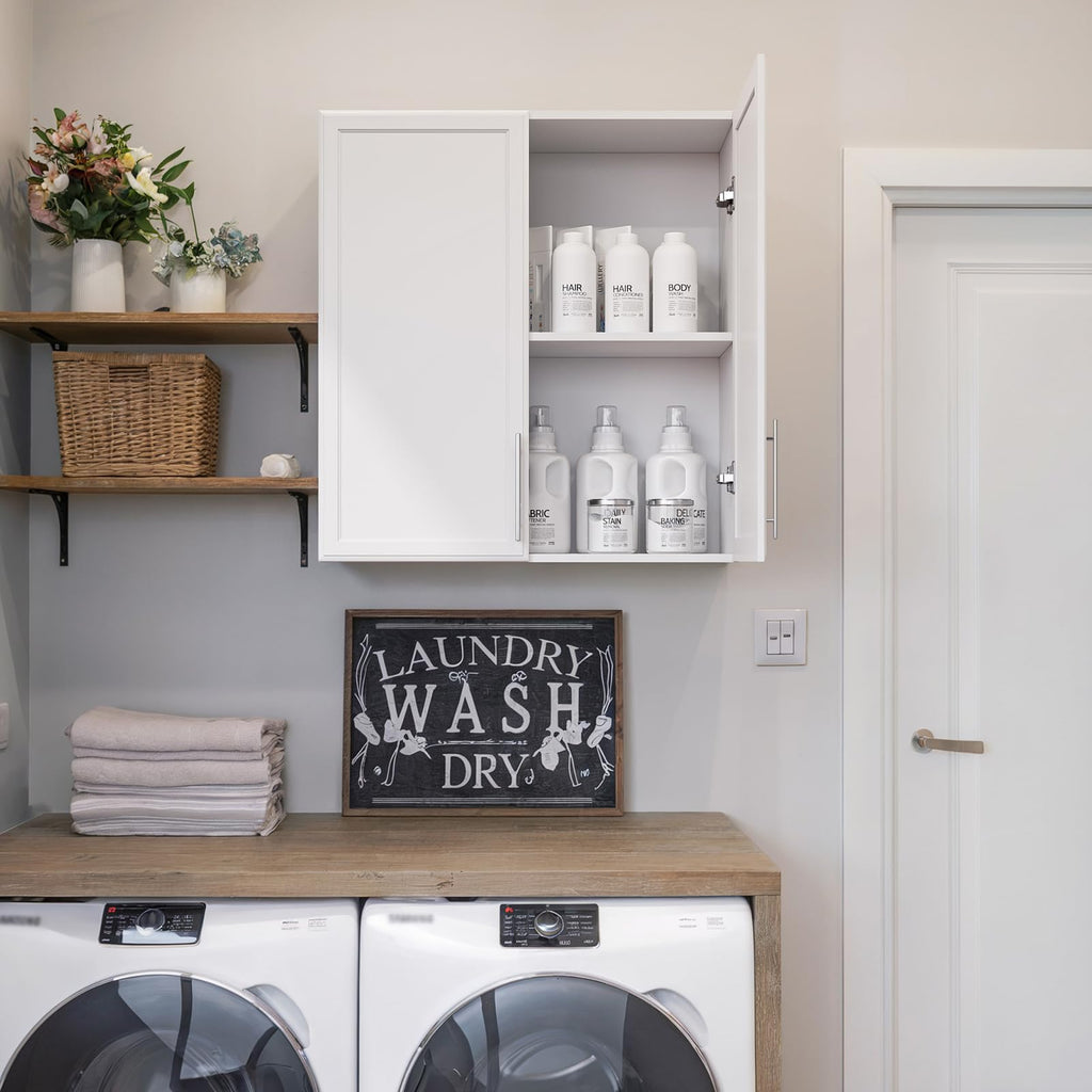 59" Wall Cabinets for Laundry Room with Adjustable Shelf