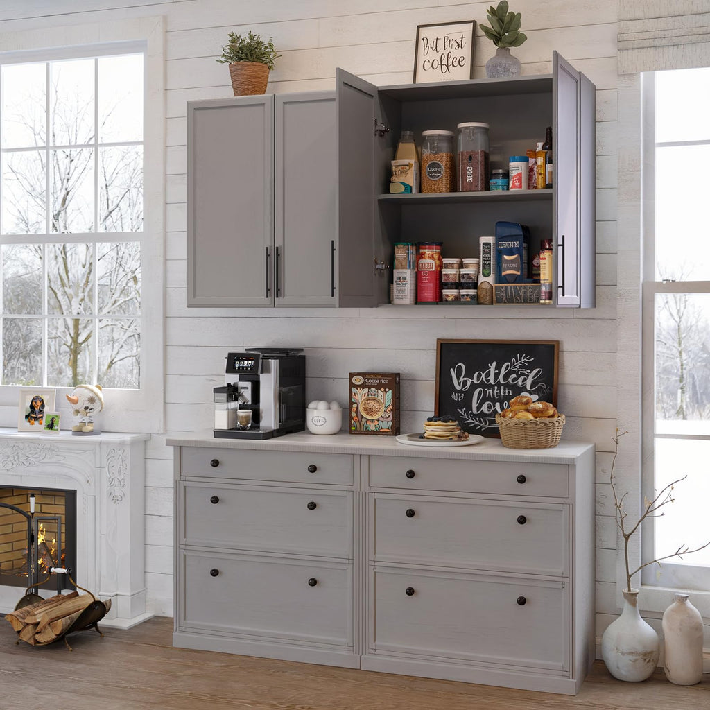 59" Wall Cabinets for Laundry Room with Adjustable Shelf