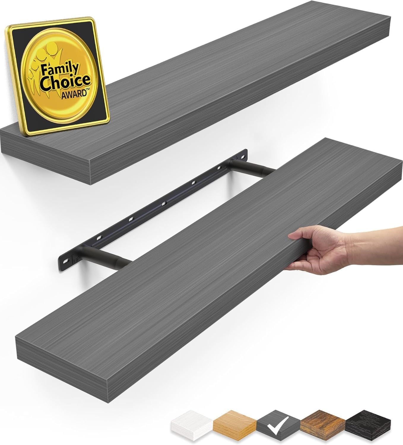Rustic Brown Bathroom Floating Shelves