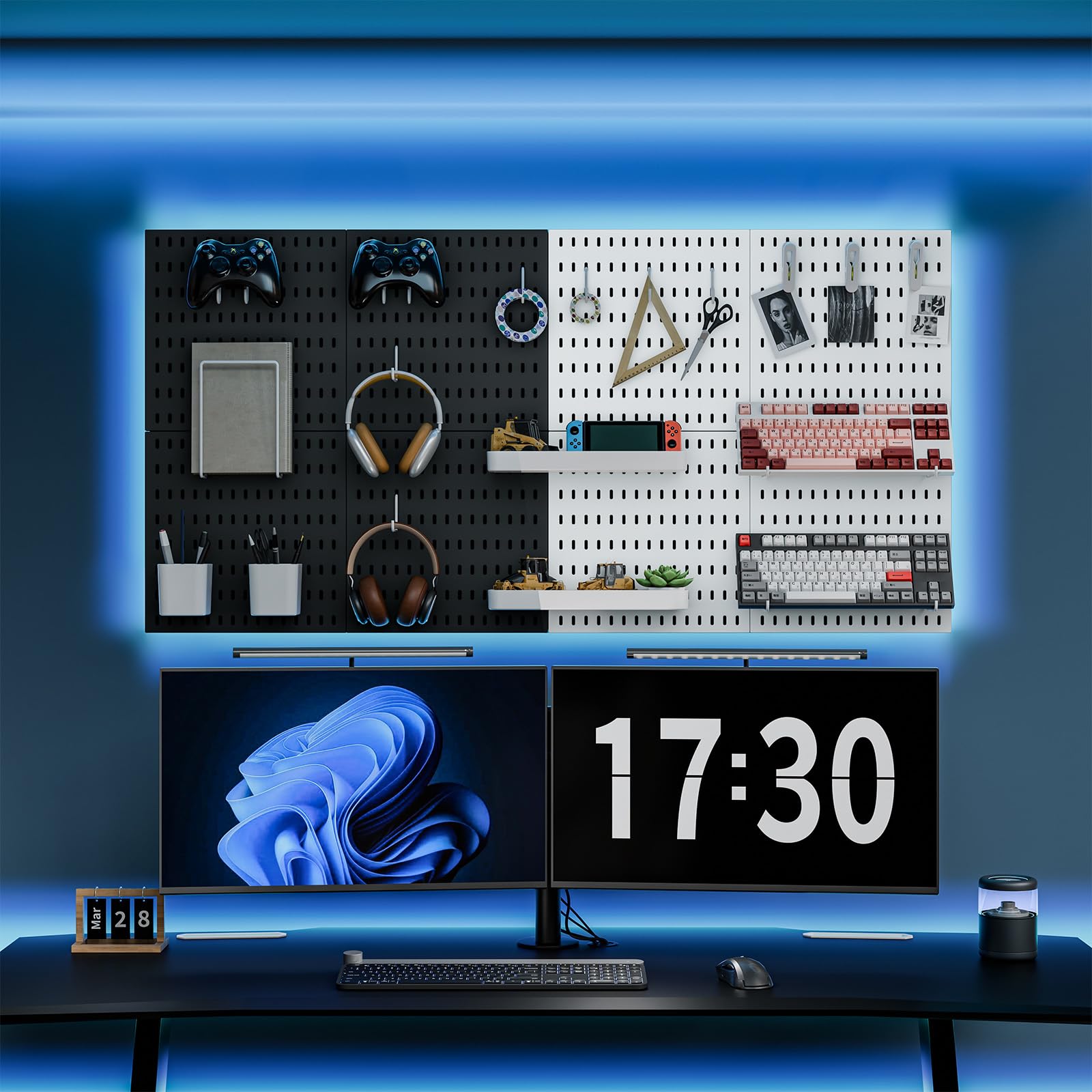 Pegboard Combination Kit, 25.2" x 25.2" Wall Mounted Storage Set