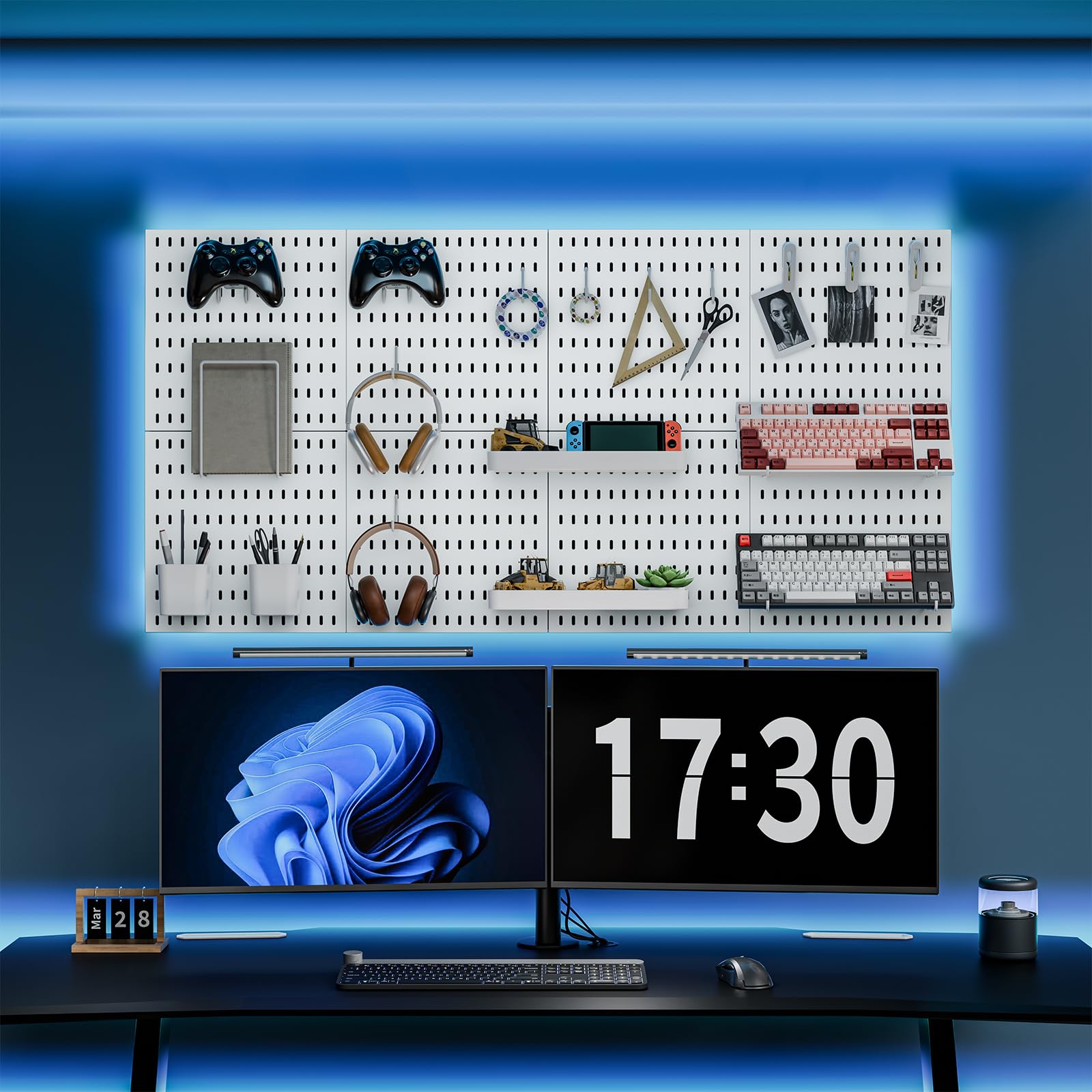 Pegboard Combination Kit, 25.2" x 25.2" Wall Mounted Storage Set