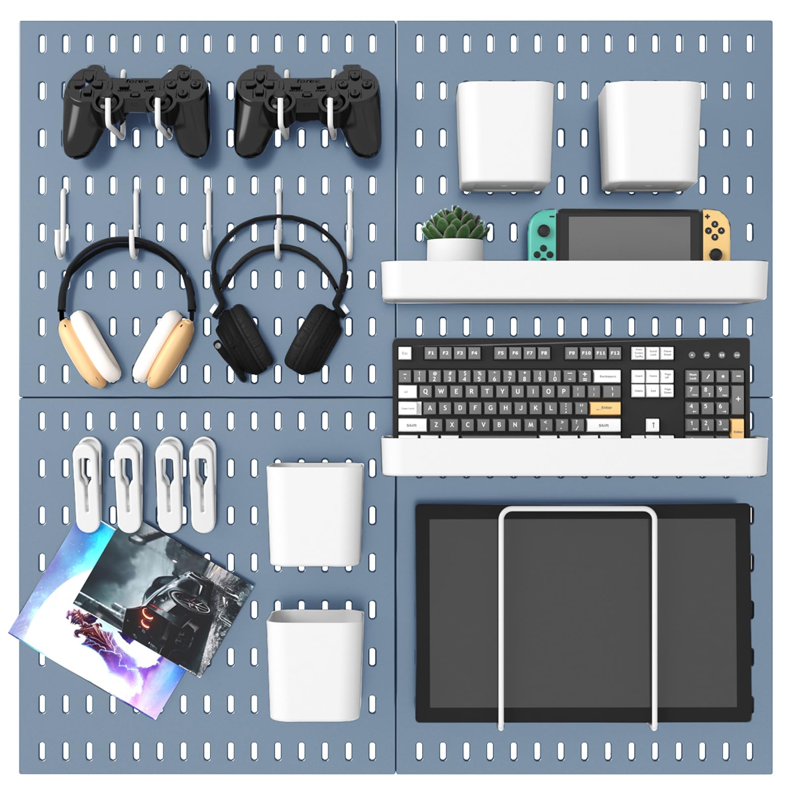 Pegboard Combination Kit, 25.2" x 25.2" Wall Mounted Storage Set
