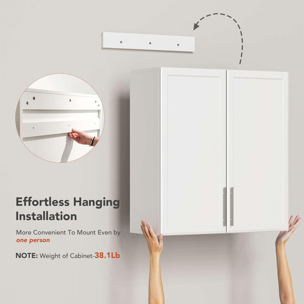 59" Wall Cabinets for Laundry Room with Adjustable Shelf