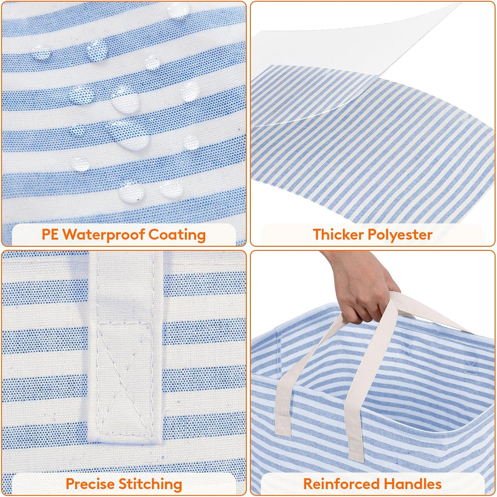 2 Pack Laundry Basket 80L Each, Collapsible Clothes Hamper with Reinforced Handles