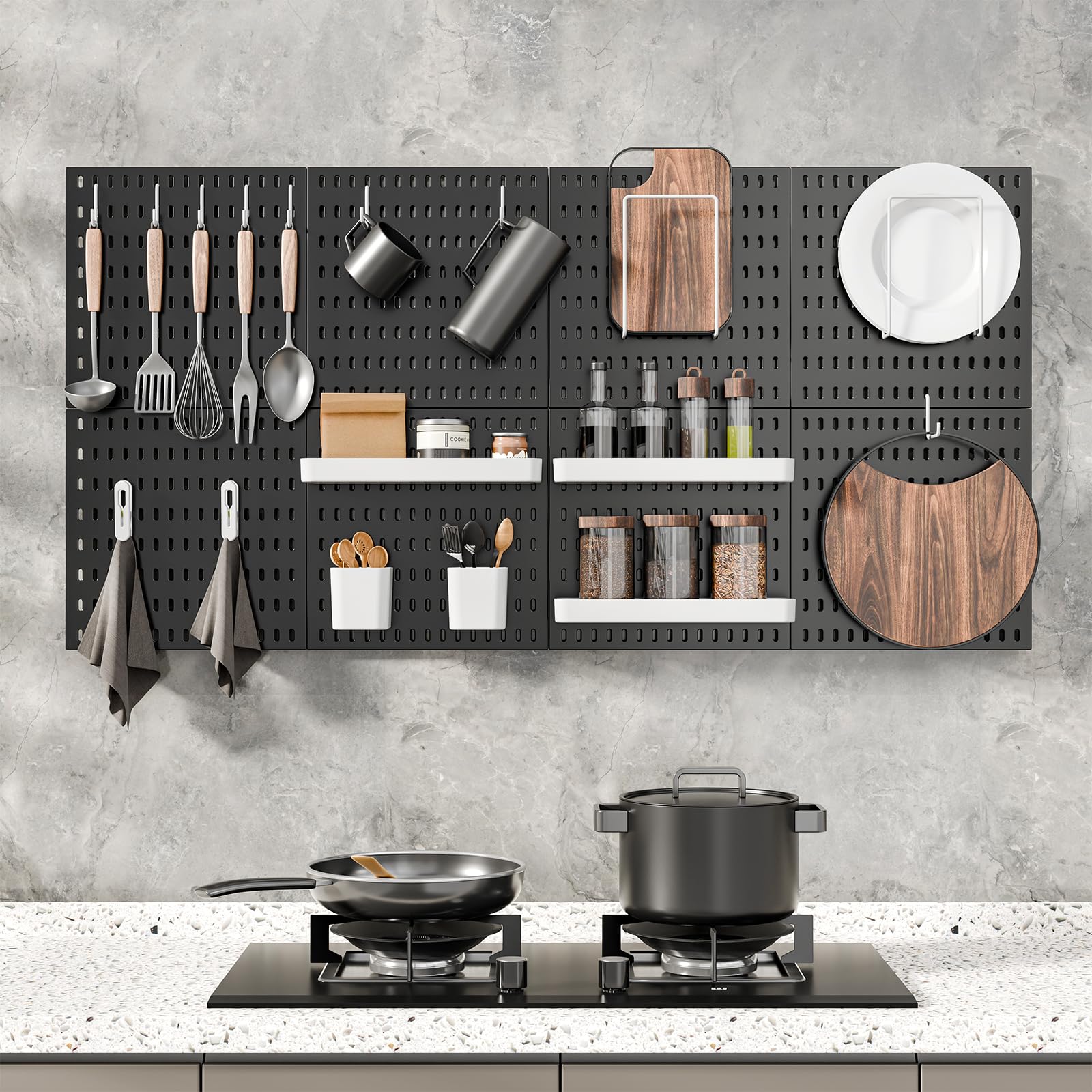 Pegboard Combination Kit, 25.2" x 25.2" Wall Mounted Storage Set