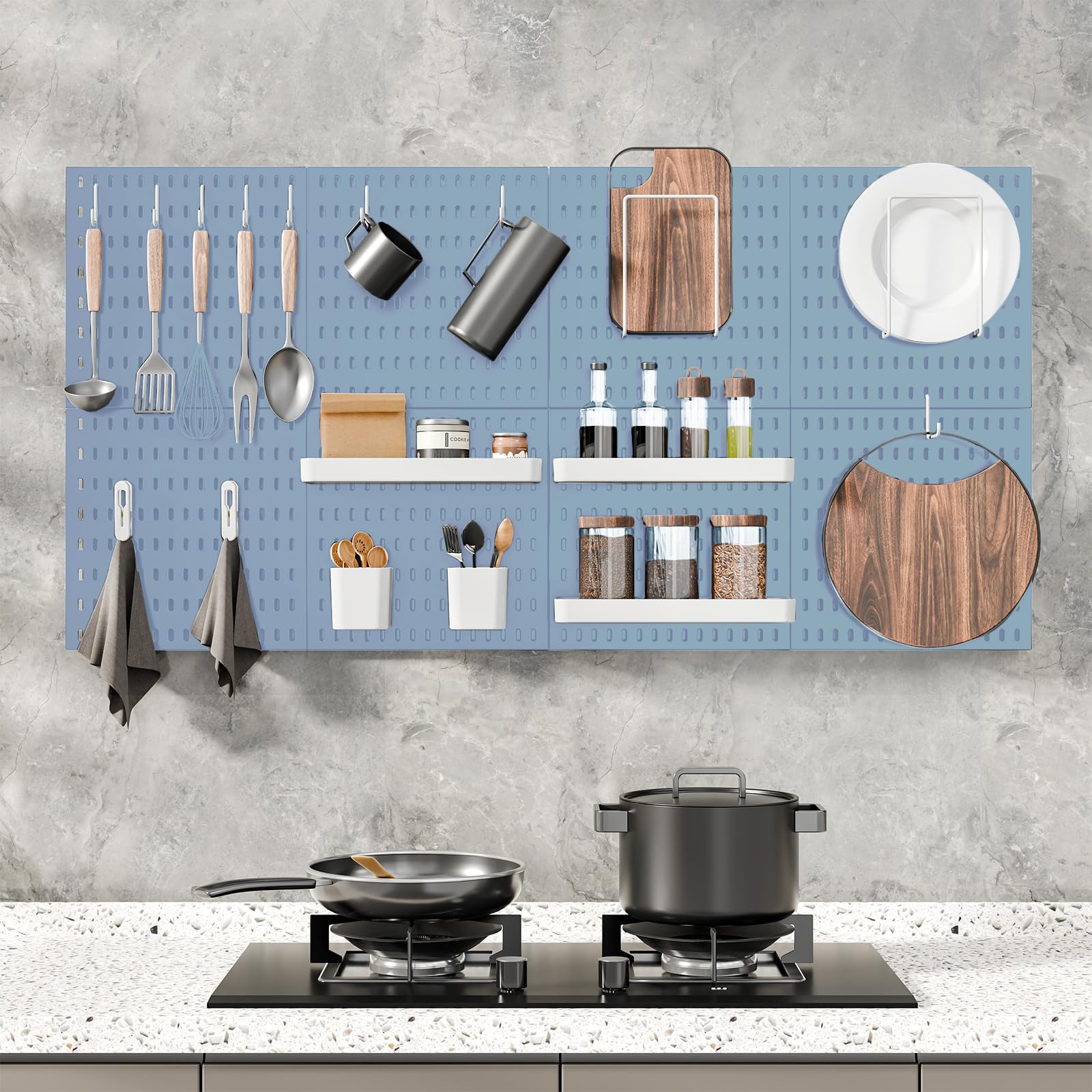 Pegboard Combination Kit, 25.2" x 25.2" Wall Mounted Storage Set