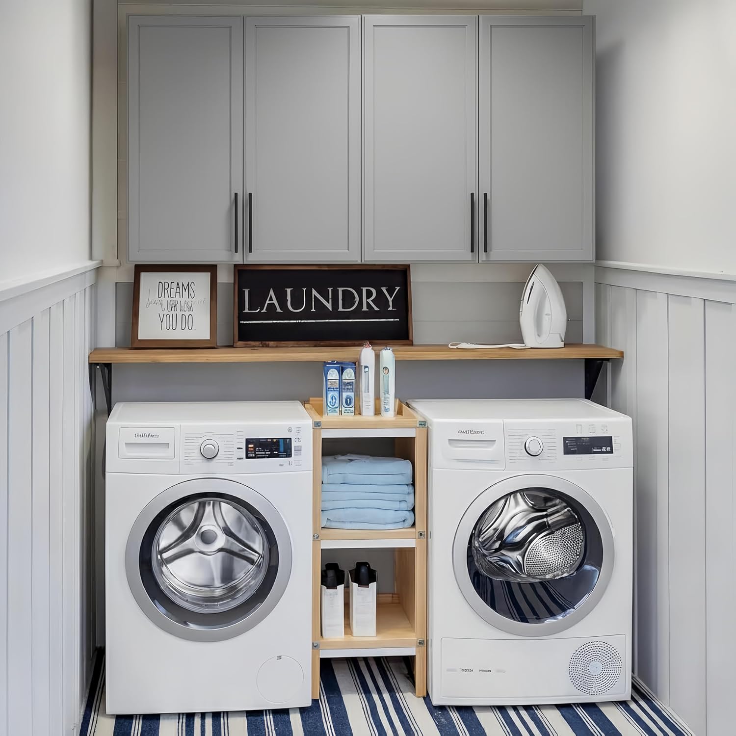 59" Wall Cabinets for Laundry Room with Adjustable Shelf