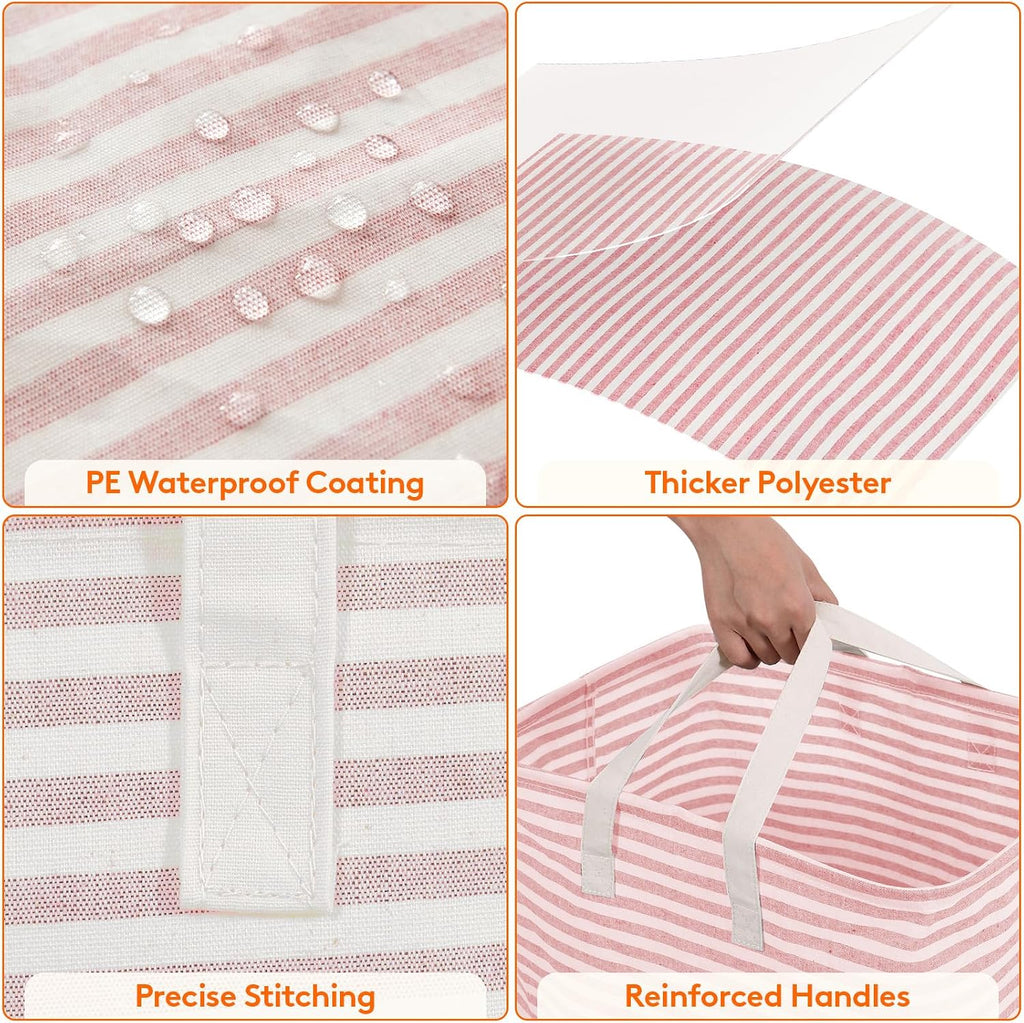 2 Pack Laundry Basket 80L Each, Collapsible Clothes Hamper with Reinforced Handles