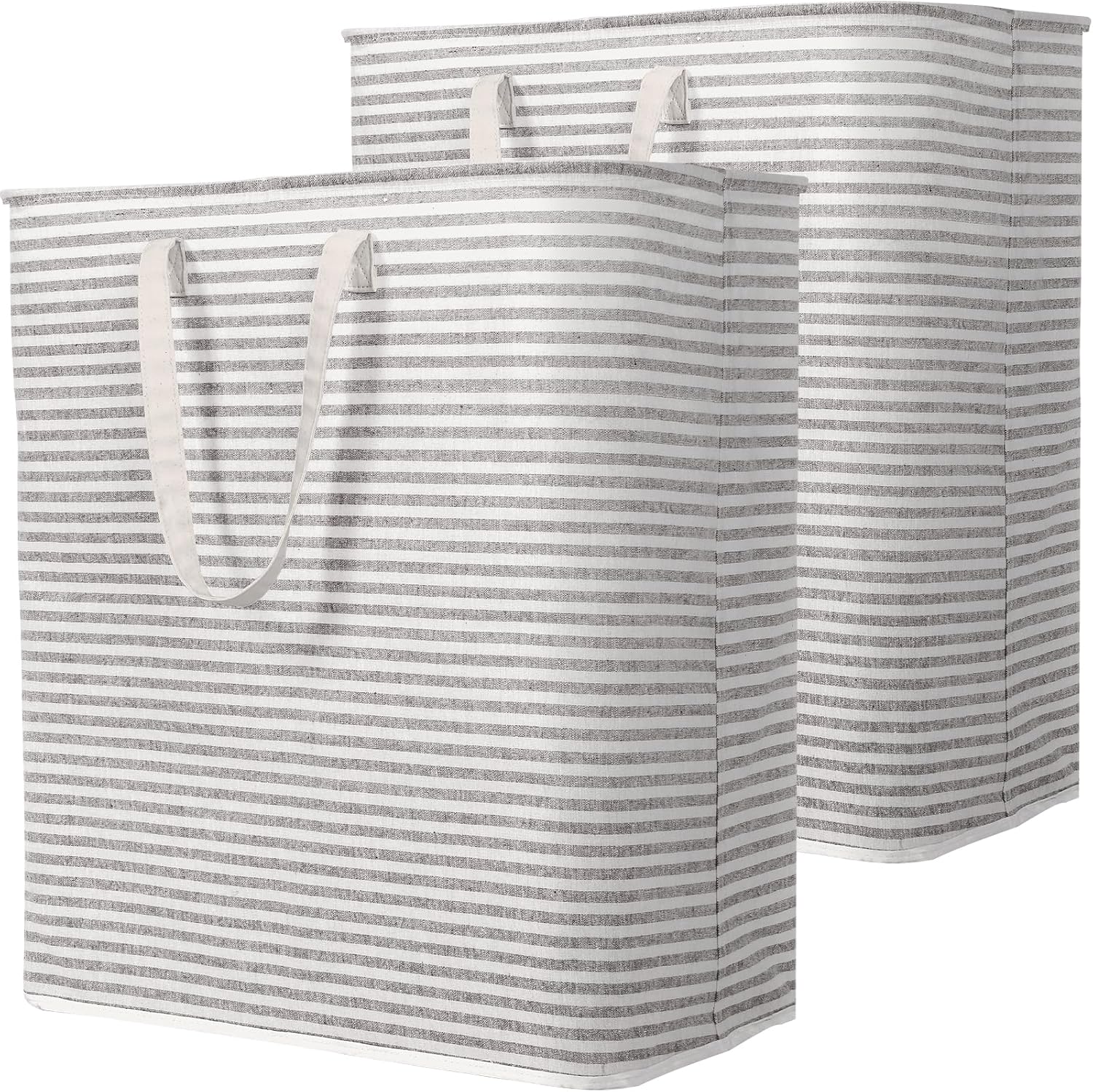 2 Pack Laundry Basket 80L Each, Collapsible Clothes Hamper with Reinforced Handles