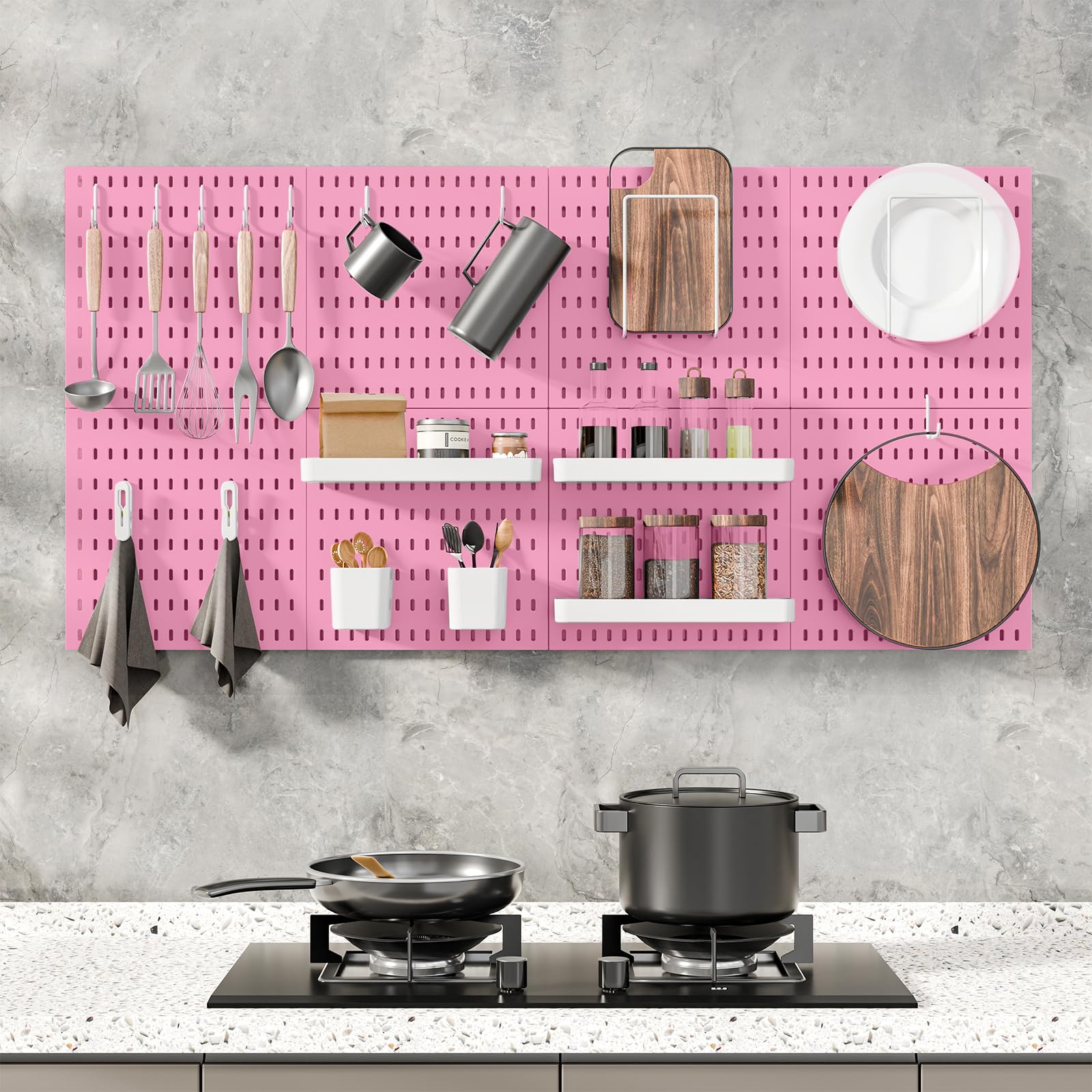 Pegboard Combination Kit, 25.2" x 25.2" Wall Mounted Storage Set