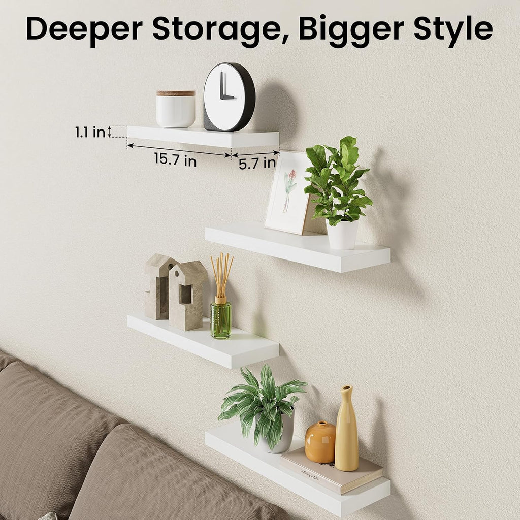 Rustic Brown Bathroom Floating Shelves